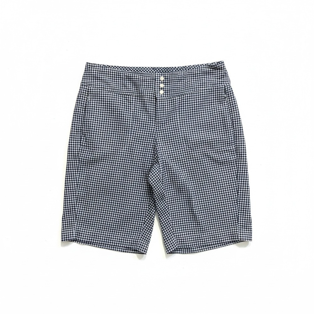 ALL by Jofit Womens Gingham Everyday‎ Golf Shorts Navy White Stretch Size 6